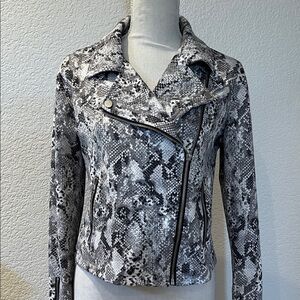 Sanctuary Wonen’s Snakeskin Moto Jacket Size S